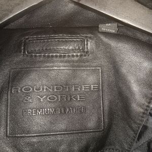 Roundtree and Yorke black leather jacket